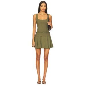 SOVERE Demi Mini Dress in Olive Small New Womens Belted